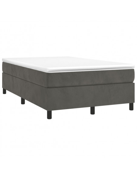 Giroletto a Molle con Materasso Grigio Scuro 120x190 cm Velluto