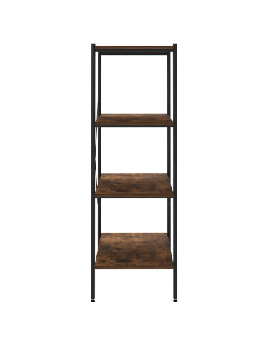 Scaffale con 4 Mensole Nero e Naturale 80x40x130 cm