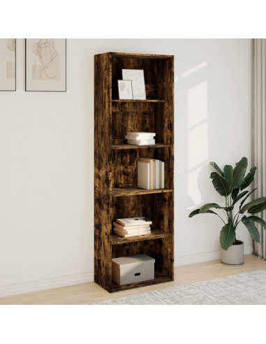 Libreria Rovere Fumo 60x30x189 cm in Legno Multistrato