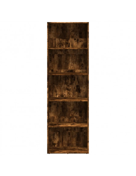 Libreria Rovere Fumo 60x30x189 cm in Legno Multistrato