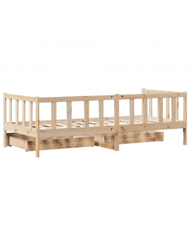 Dormeuse con Cassetti 90x190 cm in Legno Massello Pino