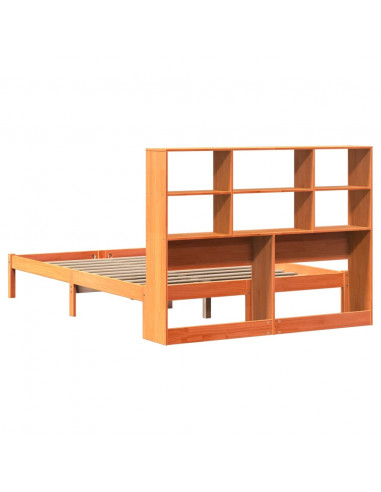 Letto Libreria senza Materasso Marrone Cera 120x190 cm in Pino