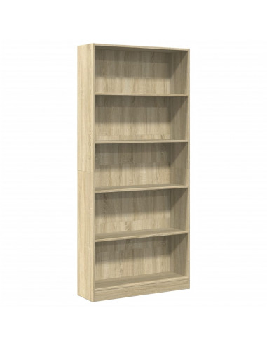 Libreria Rovere Sonoma 80x24x176 cm in Legno Multistrato