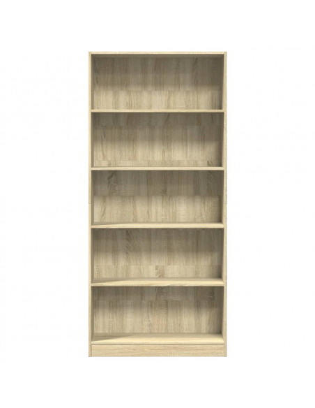 Libreria Rovere Sonoma 80x24x176 cm in Legno Multistrato