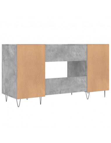 Scrivania Grigio Cemento 140x50x75 cm in Legno Multistrato