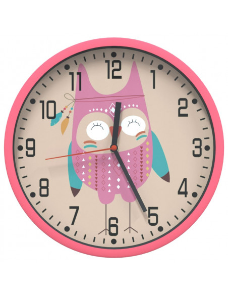 Orologio da Parete Rosa Ø25,5 cm Polistirene e Vetro