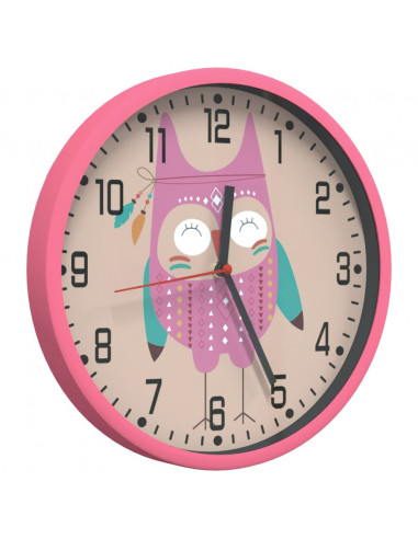 Orologio da Parete Rosa Ø25,5 cm Polistirene e Vetro