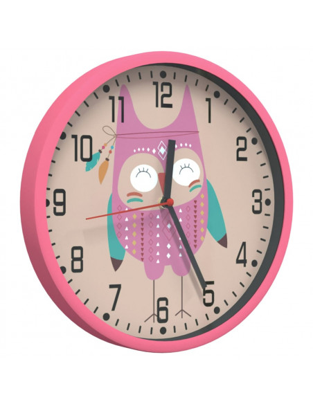 Orologio da Parete Rosa Ø25,5 cm Polistirene e Vetro