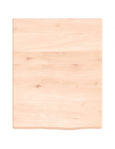 Piano Bagno 40x50x(2-4) cm in Legno Massello Non Trattato