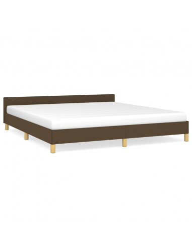 Giroletto con Testiera Marrone Scuro 160x200 cm in Tessuto