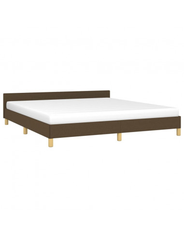 Giroletto con Testiera Marrone Scuro 160x200 cm in Tessuto