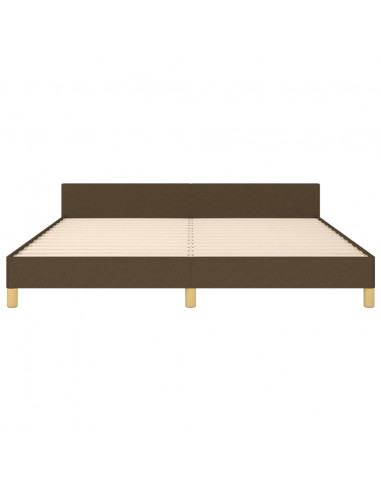 Giroletto con Testiera Marrone Scuro 160x200 cm in Tessuto