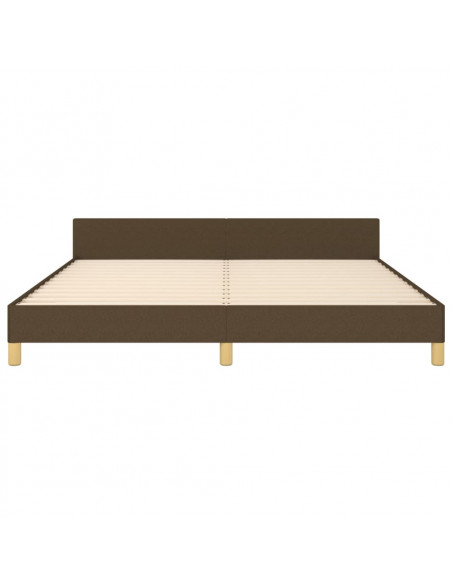 Giroletto con Testiera Marrone Scuro 160x200 cm in Tessuto