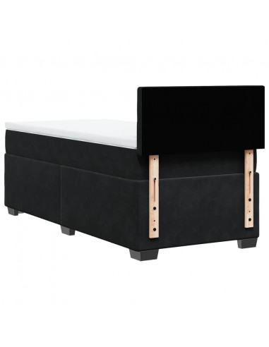 Giroletto a Molle con Materasso Nero 100x200 cm in Velluto