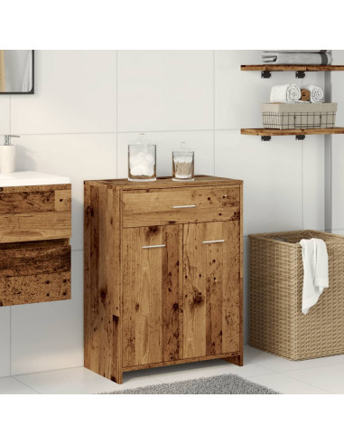 Mobile da Bagno Legno Antico 60x33x80 cm in Legno Multistrato
