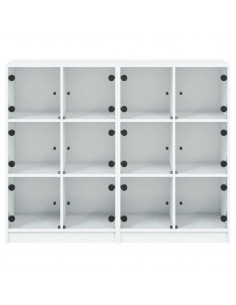 Libreria con Ante Bianca 136x37x109 cm in Legno Multistrato 2