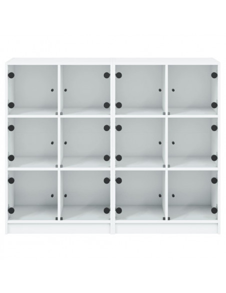 Libreria con Ante Bianca 136x37x109 cm in Legno Multistrato
