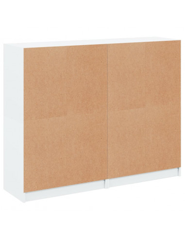 Libreria con Ante Bianca 136x37x109 cm in Legno Multistrato