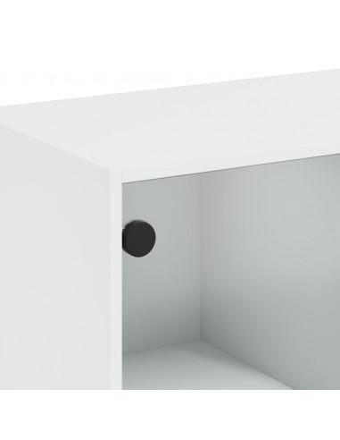 Libreria con Ante Bianca 136x37x109 cm in Legno Multistrato