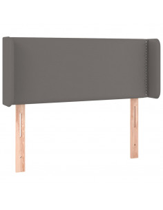 Testiera ad Orecchio Grigio 93x16x78/88 cm in Similpelle 2