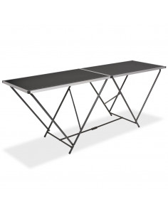 Tavolo Pieghevole per Carta da Parati MDF Alluminio 200x60x78cm 2