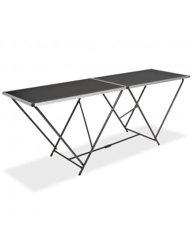 Tavolo Pieghevole per Carta da Parati MDF Alluminio 200x60x78cm