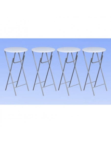 Tavoli da Bar Set 4 pz con Ripiano in MDF Bianco