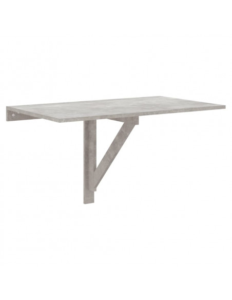 Tavolino Muro Pieghevole Grigio Cemento 100x60x56cm Multistrato