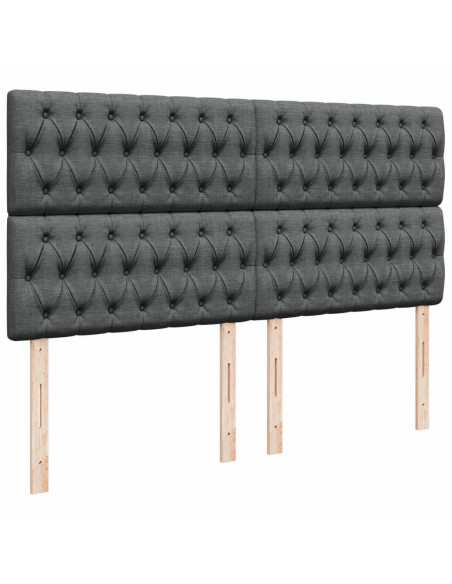 Giroletto a Molle con Materasso Grigio Scuro 180x200 cm Tessuto