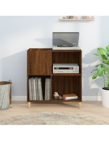 Mobile Porta Dischi Rovere Marrone 84,5x38x89 Legno Multistrato