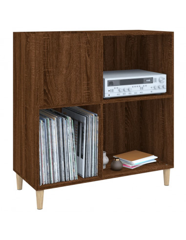 Mobile Porta Dischi Rovere Marrone 84,5x38x89 Legno Multistrato
