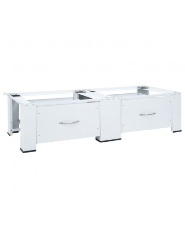 Piedistallo per Lavatrice Doppia con Cassetti Bianco