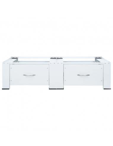 Piedistallo per Lavatrice Doppia con Cassetti Bianco