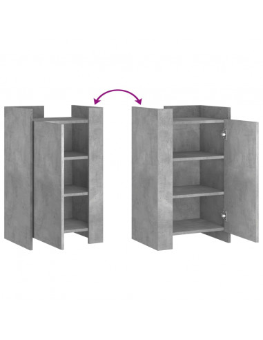 Credenza Grigio Cemento 45x35x75 cm in Legno Multistrato