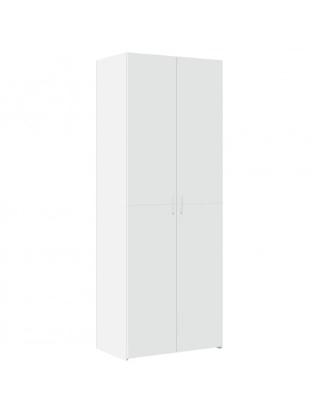 Credenza Bianca 70x42,5x185 cm in Legno Multistrato