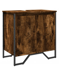 Mobile Lavabo Bagno Rovere Fumo 60x35x60 cm Legno Multistrato 2