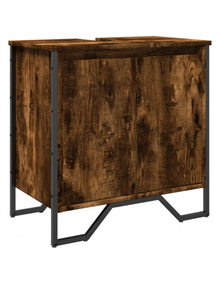 Mobile Lavabo Bagno Rovere Fumo 60x35x60 cm Legno Multistrato