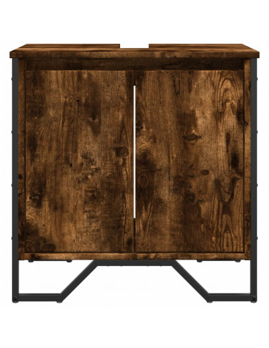 Mobile Lavabo Bagno Rovere Fumo 60x35x60 cm Legno Multistrato