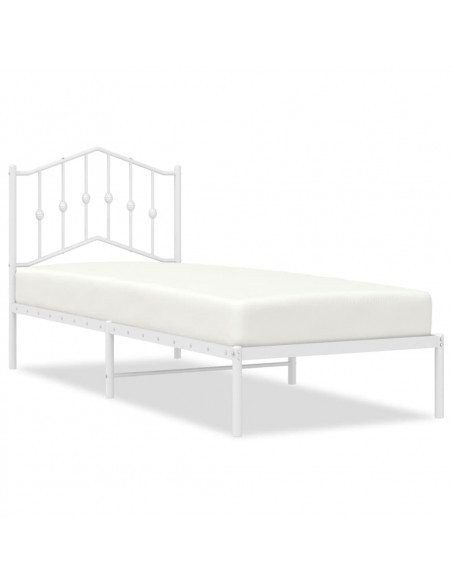 Giroletto con Testiera Metallo Bianco 90x190 cm