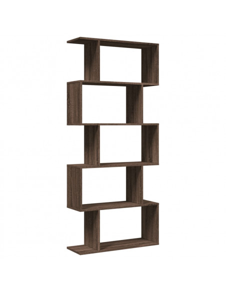 Libreria 5 Ripiani Rovere Marrone 70x24x161 cm in Truciolato