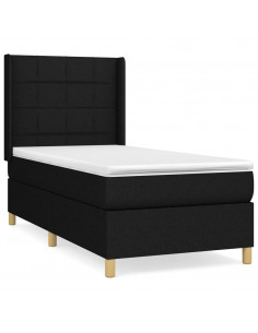 Giroletto a Molle con Materasso Nero 100x200 cm in Tessuto 2