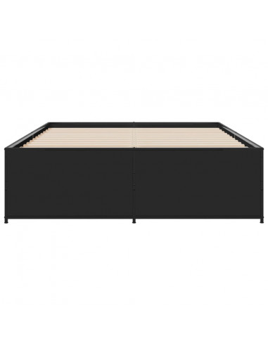 Giroletto Nero 140x190 cm in Legno Multistrato e Metallo