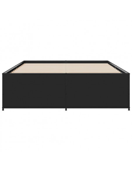 Giroletto Nero 140x190 cm in Legno Multistrato e Metallo