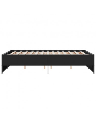 Giroletto Nero 140x190 cm in Legno Multistrato e Metallo