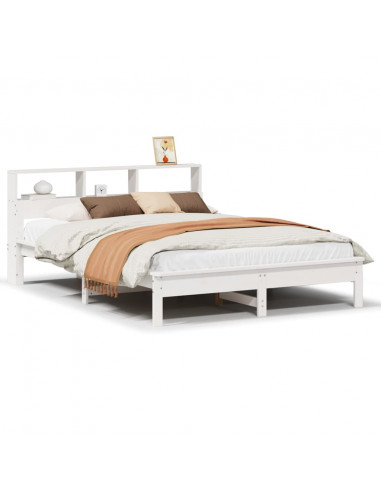 Letto senza Materasso Bianco 140x190 cm Legno Massello di Pino