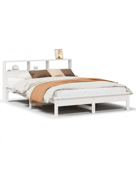 Letto senza Materasso Bianco 140x190 cm Legno Massello di Pino