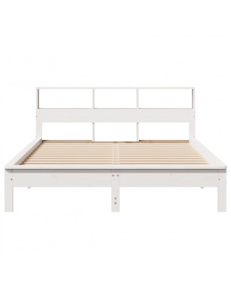 Letto senza Materasso Bianco 140x190 cm Legno Massello di Pino