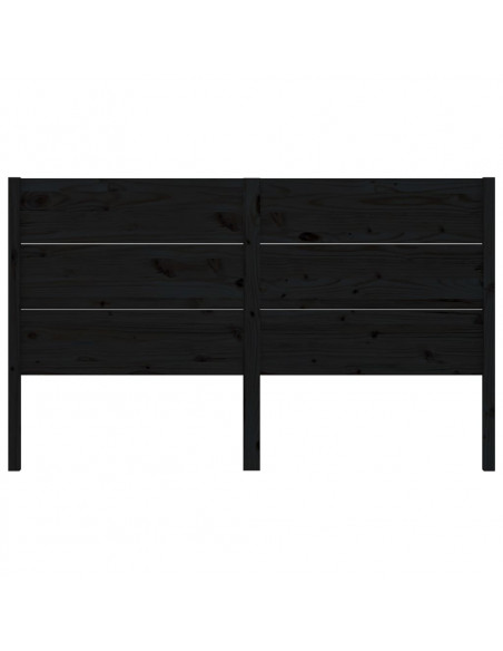 Testiera per Letto Nera 206x4x100 cm in Legno Massello di Pino