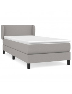 Giroletto a Molle con Materasso Grigio Chiaro 90x190 cm Tessuto 2