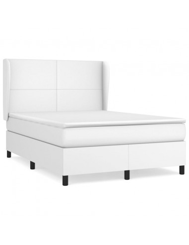 Giroletto a Molle con Materasso Bianco 140x200 cm in Similpelle